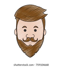 Hipster face cartoon