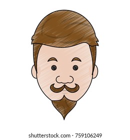 Hipster face cartoon