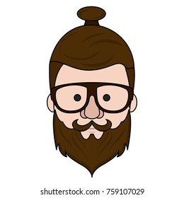 Hipster face cartoon