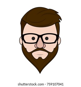 Hipster face cartoon