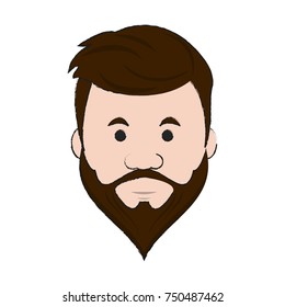 Hipster face cartoon icon vector illustration graphic design