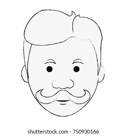 Hipster face cartoon icon vector illustration graphic design