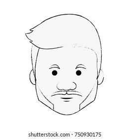 Hipster face cartoon icon vector illustration graphic design