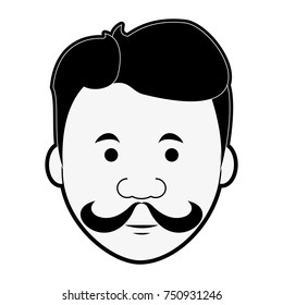 Hipster face cartoon icon vector illustration graphic design