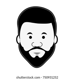 Hipster face cartoon icon vector illustration graphic design