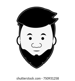 Hipster face cartoon icon vector illustration graphic design