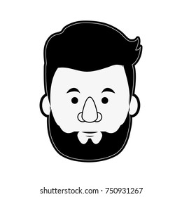 Hipster face cartoon icon vector illustration graphic design