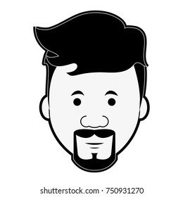 Hipster face cartoon icon vector illustration graphic design