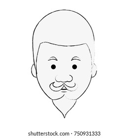 Hipster face cartoon icon vector illustration graphic design