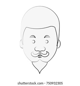 Hipster face cartoon icon vector illustration graphic design