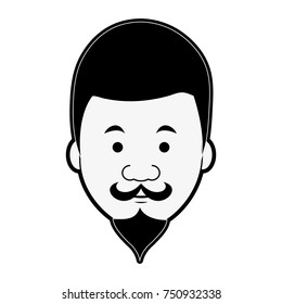 Hipster face cartoon icon vector illustration graphic design