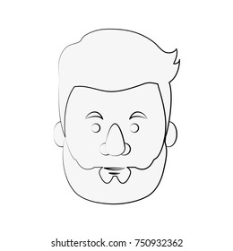 Hipster face cartoon icon vector illustration graphic design