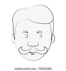 Hipster face cartoon icon vector illustration graphic design