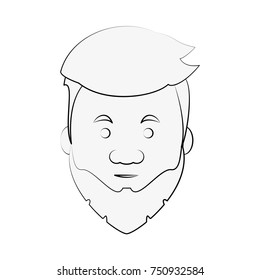 Hipster face cartoon icon vector illustration graphic design