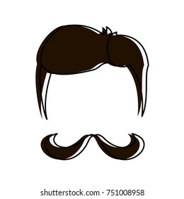 Hipster face cartoon icon vector illustration graphic design