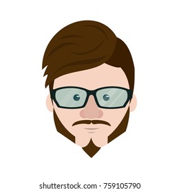 Hipster face cartoon icon vector illustration graphic design