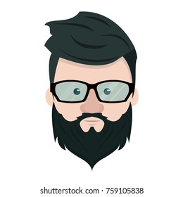 Hipster face cartoon icon vector illustration graphic design