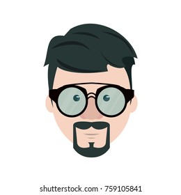 Hipster face cartoon icon vector illustration graphic design