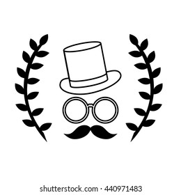 hipster face laurel wreath