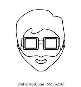 Hipster face man