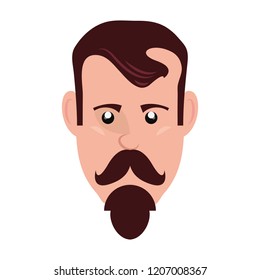 hipster face man on white background