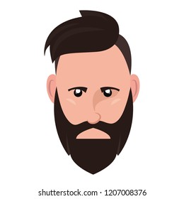 hipster face man on white background