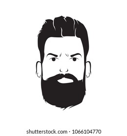 Hipster Face Men Vector Design