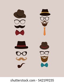 Hipster fashion lifestyle icon vector illustration graphic design