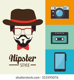 Hipster fashion and lifestyle, vector illustration eps 10