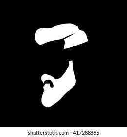 Hipster fashion man hair and beard, Hand drawn vector illustration