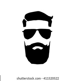 Hipster fashion man hair and beards, Hand drawn vector illustration