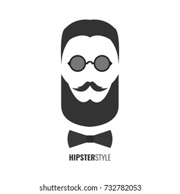 Hipster fashion man hair and beards. Hipster style concept. Vector illustration.
