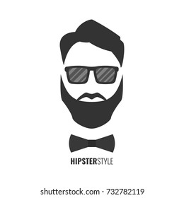 Hipster fashion man hair and beards. Hipster style concept. Vector illustration.
