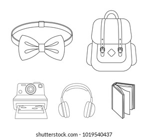 Hipster, fashion, style, subculture .Hipster style set collection icons in outline style vector symbol stock illustration web.