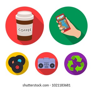 Hipster, fashion, style, subculture .Hipster style set collection icons in flat style vector symbol stock illustration web.