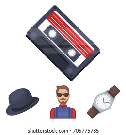 Hipster, fashion, style, subculture .Hipster style set collection icons in cartoon style vector symbol stock illustration web.