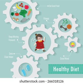 Hipster fat woman with exercise gears vector cartoon.