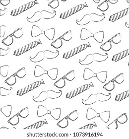 hipster fathers day bow tie mustache glasses background