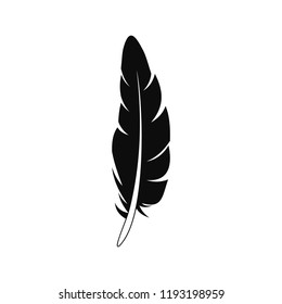 Hipster feather icon. Simple illustration of hipster feather vector icon for web design isolated on white background
