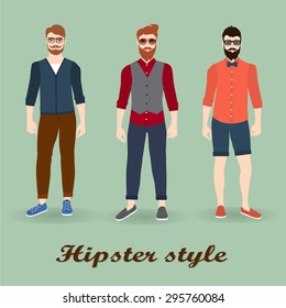 Hipster flat style. Vector illustration.