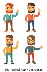 Hipster. Flat Vector Illustration.