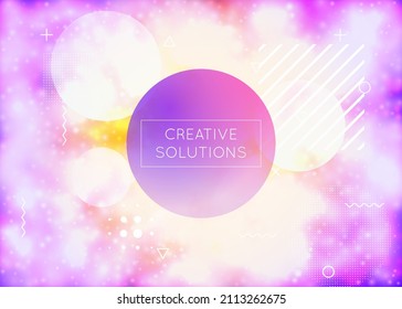 Hipster Fluid. Round Layout. Abstract Design. Simple Flyer. Memphis Dots. Minimal Presentation. Purple Space Shape. Soft Ultraviolet Template. Blue Hipster Fluid