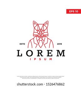 hipster fox logo. simple and modern icon, template design