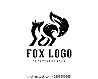 Hipster Fox Premium Logo Illustration