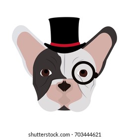 hipster french bulldog icon image 