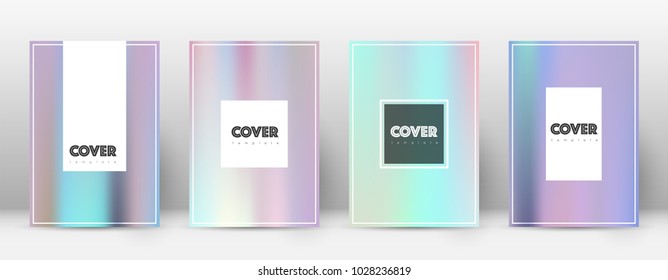 Hipster fresh template for Brochure, Annual Report, Magazine, Poster, Corporate Presentation, Portfolio, Flyer. Amusing pastel hologram cover page.