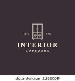 hipster furniture minimalist cupboard logo design