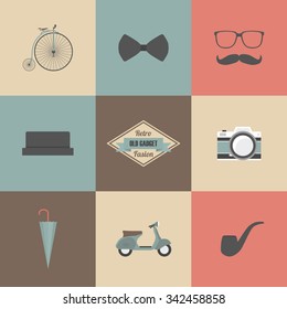 hipster gadget, retro and vintage style