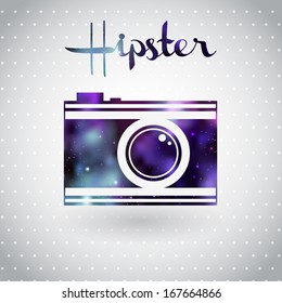 Hipster galaxy camera. Vector illustration