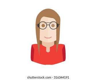 hipster geek avatar flat design
